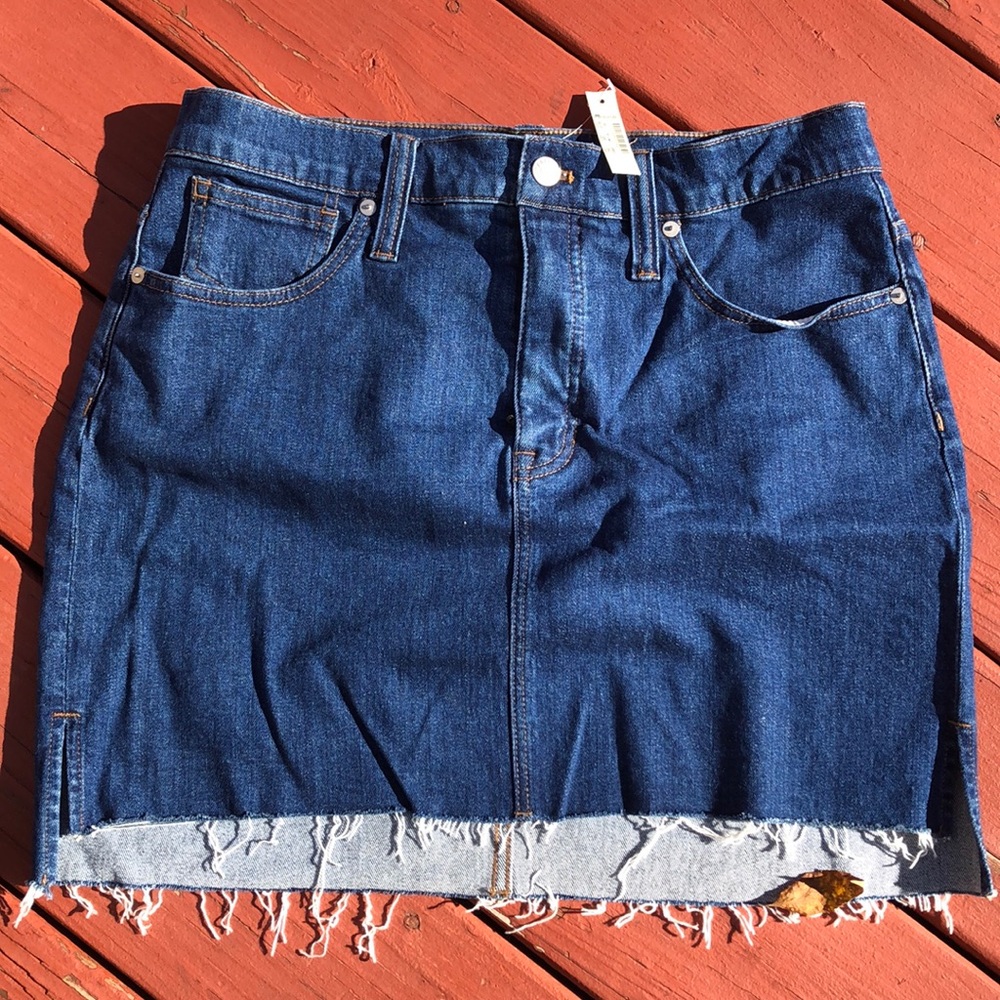Nwt madewell denim skirt frayed hem size 30